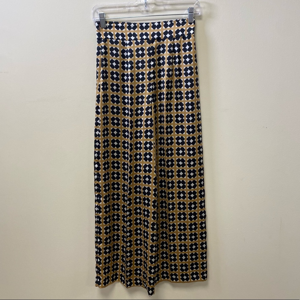 NWT Zara Geometric Silky Wide Leg Pants